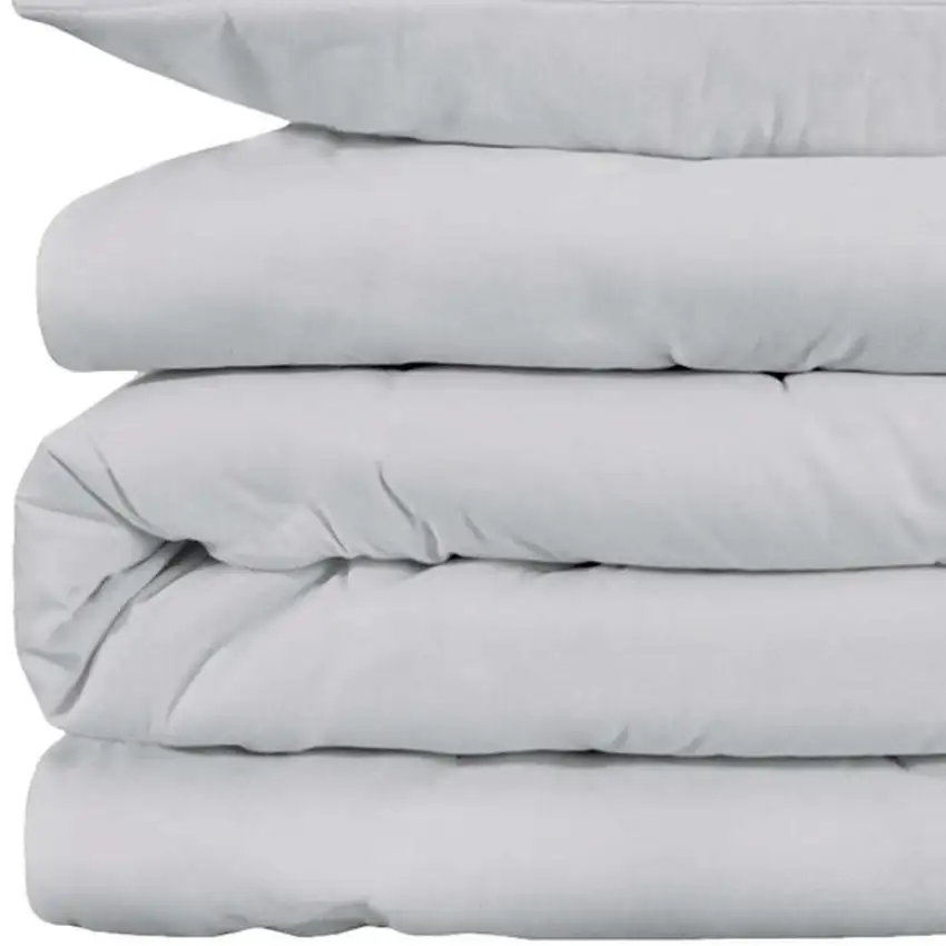 Platinum Queen Cotton Blend Washable Duvet Cover Set Photo 2