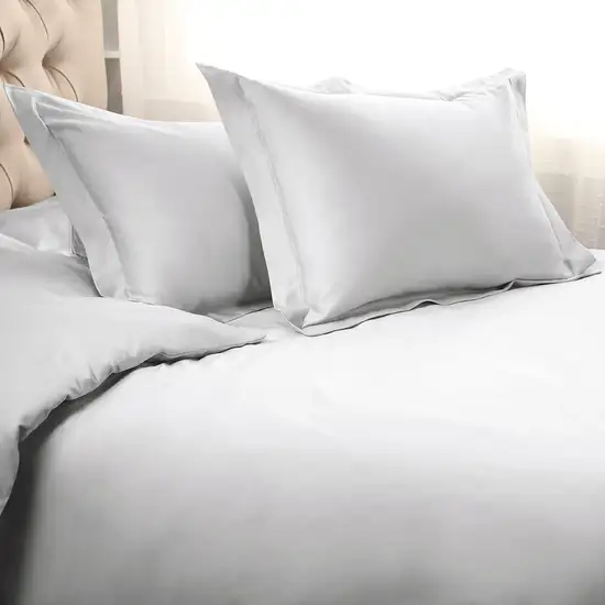 Platinum Queen Cotton Blend Washable Duvet Cover Set Photo 3