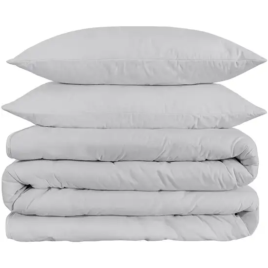 Platinum Queen Cotton Blend Washable Duvet Cover Set Photo 1