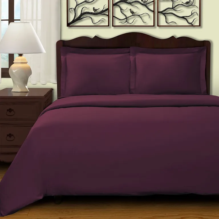 Cotton Blend 400 Thread Count Washable Duvet Cover Set Photo 4