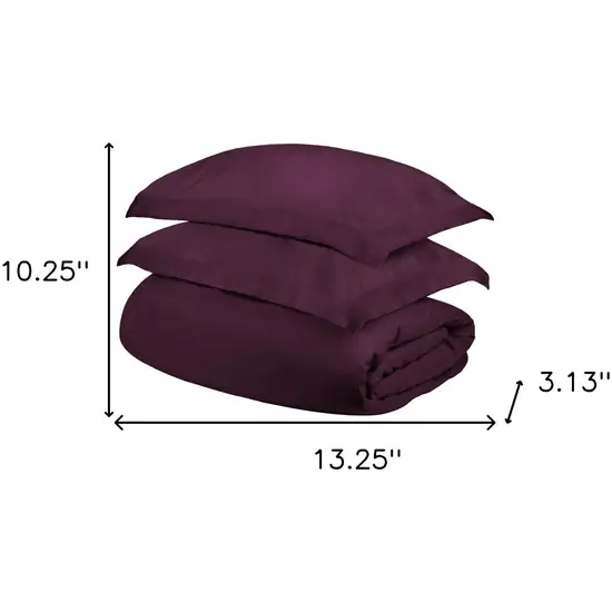 Plum King Cotton Blend 400 Thread Count Washable Duvet Cover Set Photo 4