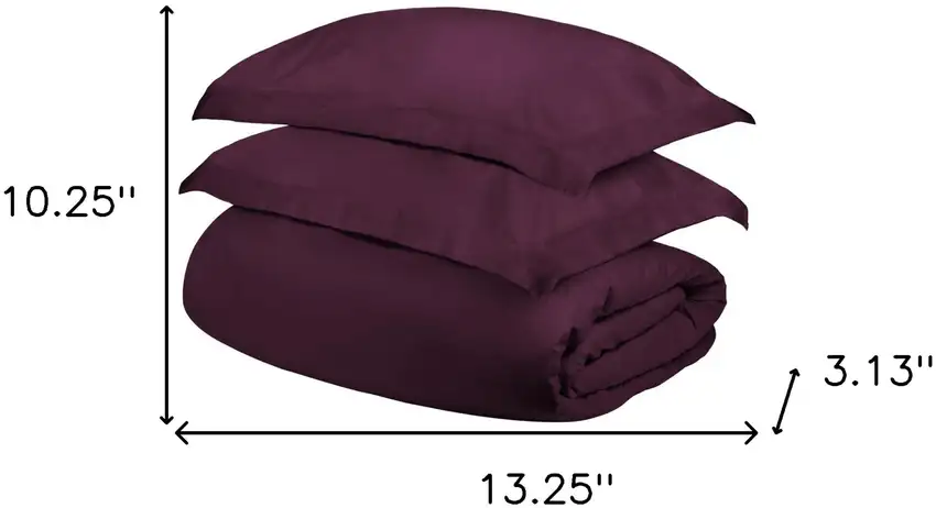 Plum King Cotton Blend 400 Thread Count Washable Duvet Cover Set Photo 4