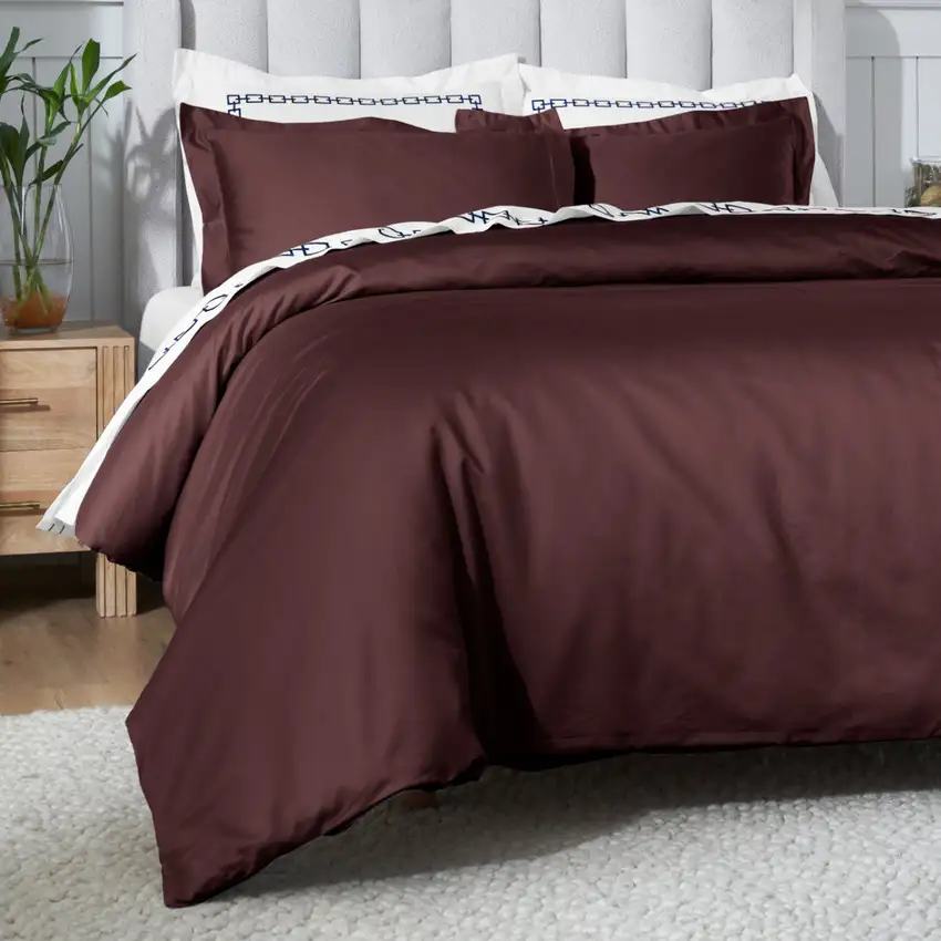 Plum King Cotton Blend Washable Duvet Cover Set Photo 4