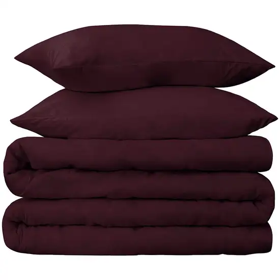 Plum Queen Cotton Blend 650 Thread Count Washable Duvet Cover Set Photo 1