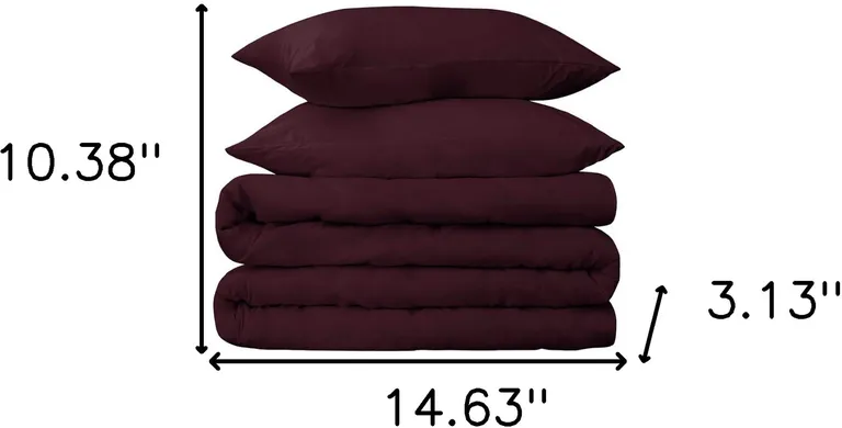 Plum Queen Cotton Blend 650 Thread Count Washable Duvet Cover Set Photo 5