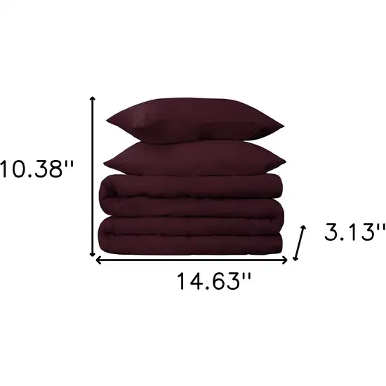 Plum Queen Cotton Blend 650 Thread Count Washable Duvet Cover Set Photo 5