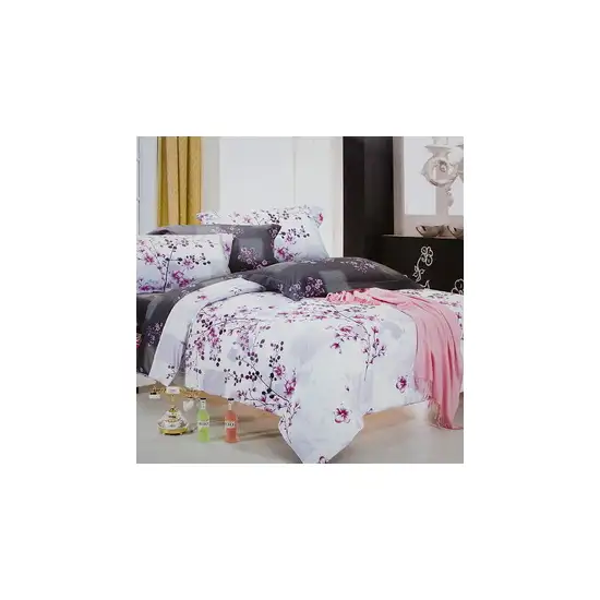 Plum in Snow -  Luxury 5PC Bed In A Bag Combo 300GSM (Twin Size) Photo 2