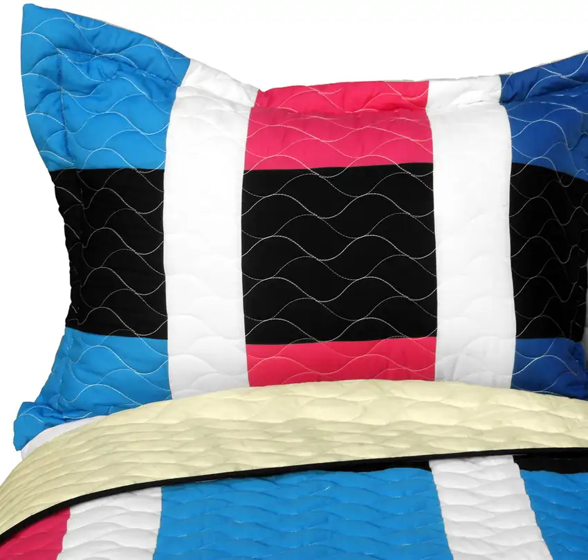 Pondweed -  3PC Vermicelli - Quilted Patchwork Quilt Set (Full/Queen Size) Photo 3