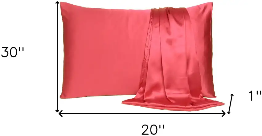 Poppy Red Dreamy Set Of 2 Silky Satin Queen Pillowcases Photo 8