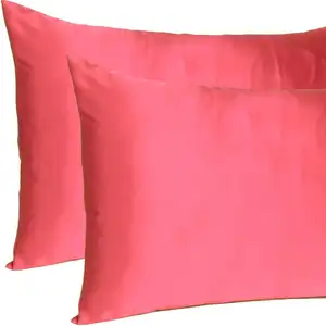 Photo of Poppy Red Dreamy Set Of 2 Silky Satin Standard Pillowcases
