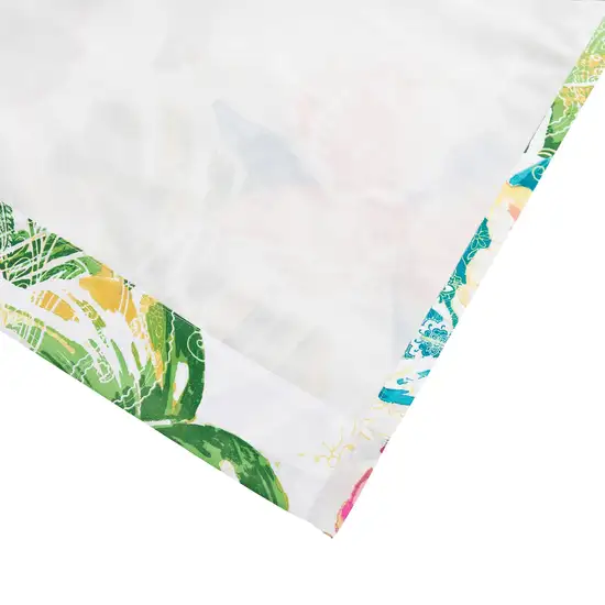 Porto 84 Inch Panel Window Curtains, Tropical Palm Leaves, Green and Blue Photo 4