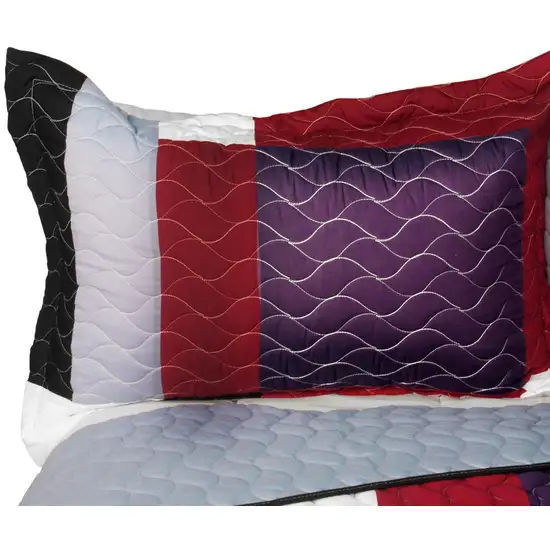 Pretty Raisin -  3PC Vermicelli - Quilted Patchwork Quilt Set (Full/Queen Size) Photo 3