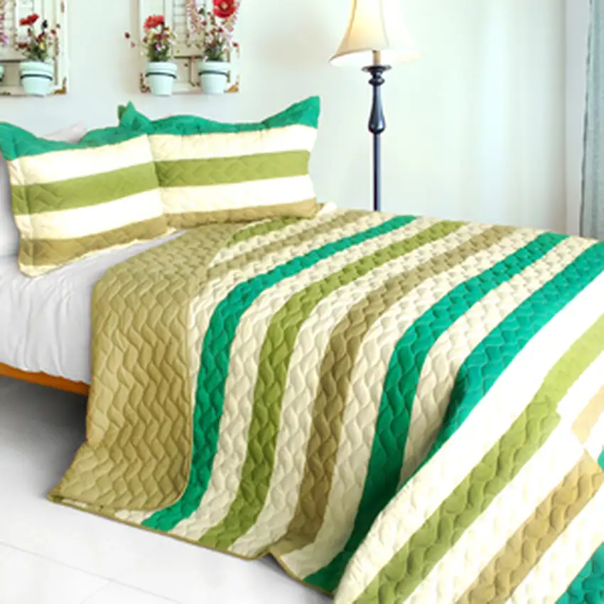 Pure Voice -  3PC Patchwork Quilt Set (Full/Queen Size) Photo 1