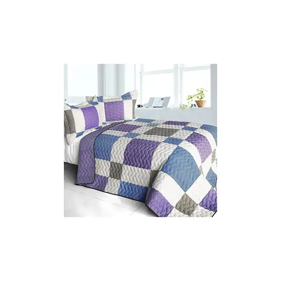Pure Willing -  3PC Vermicelli - Quilted Patchwork Quilt Set (Full/Queen Size) Photo 2