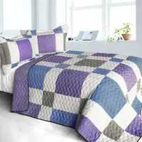 Photo of Pure Willing - 3PC Vermicelli - Quilted Patchwork Quilt Set (Full/Queen Size)