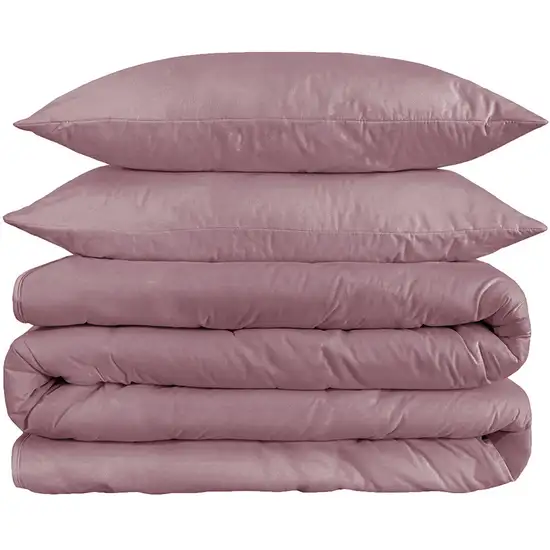 Purple And Red Queen Cotton Blend Washable Duvet Cover Set Photo 1