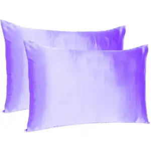 Photo of Purple Dreamy Set Of 2 Silky Satin King Pillowcases