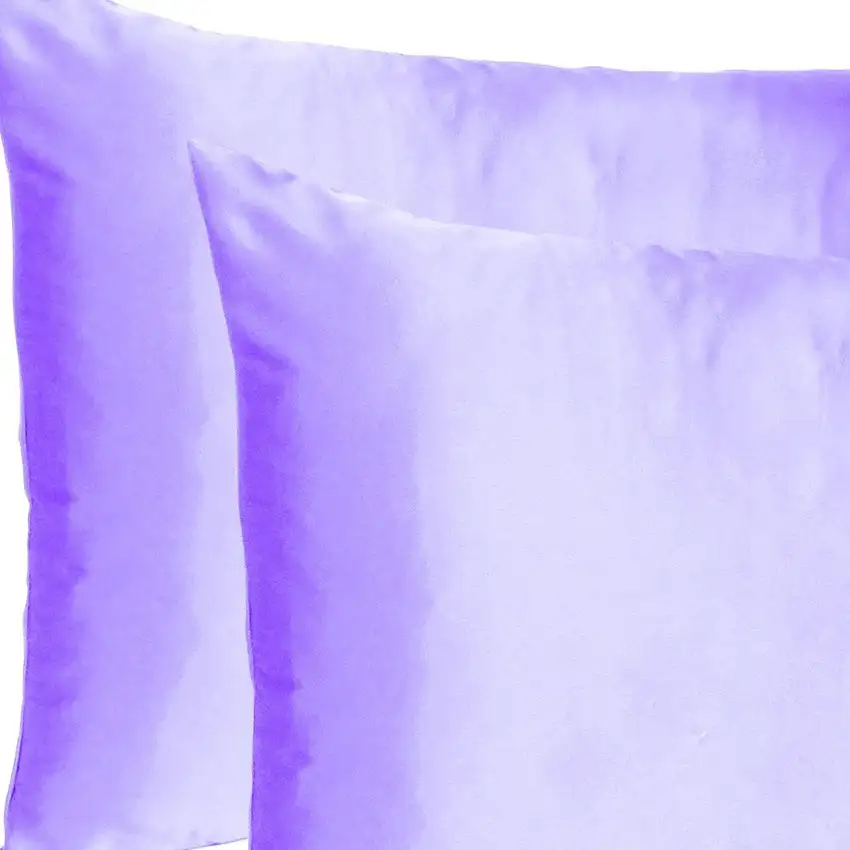 Purple Dreamy Set Of 2 Silky Satin King Pillowcases Photo 6