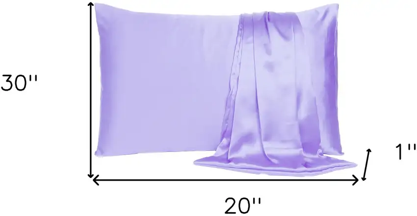 Purple Dreamy Set Of 2 Silky Satin Queen Pillowcases Photo 8