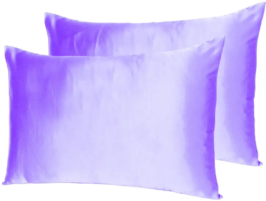 Purple Dreamy Set Of 2 Silky Satin Standard Pillowcases Photo 6