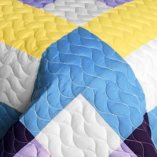 Purple Feelings -  3PC Vermicelli - Quilted Patchwork Quilt Set (Full/Queen Size) Photo 5