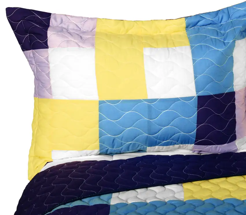 Purple Feelings -  3PC Vermicelli - Quilted Patchwork Quilt Set (Full/Queen Size) Photo 3