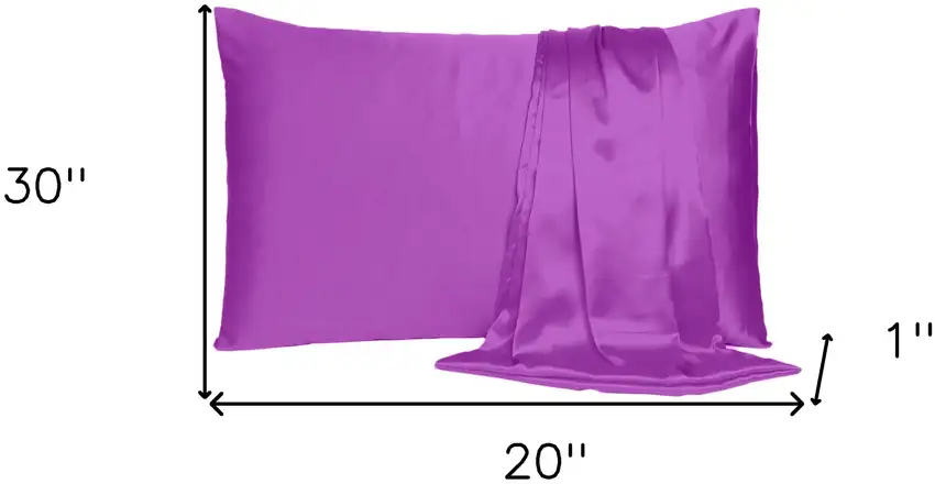 Purple Merlot Dreamy Set Of 2 Silky Satin Queen Pillowcases Photo 8