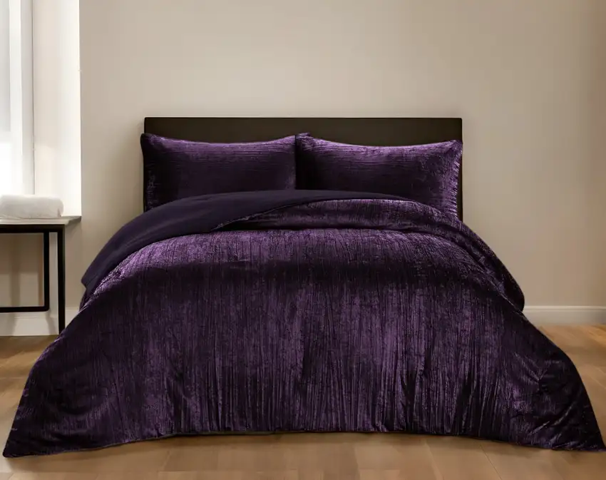 Purple Queen Polyester 180 Thread Count Washable Down Comforter Set Photo 1