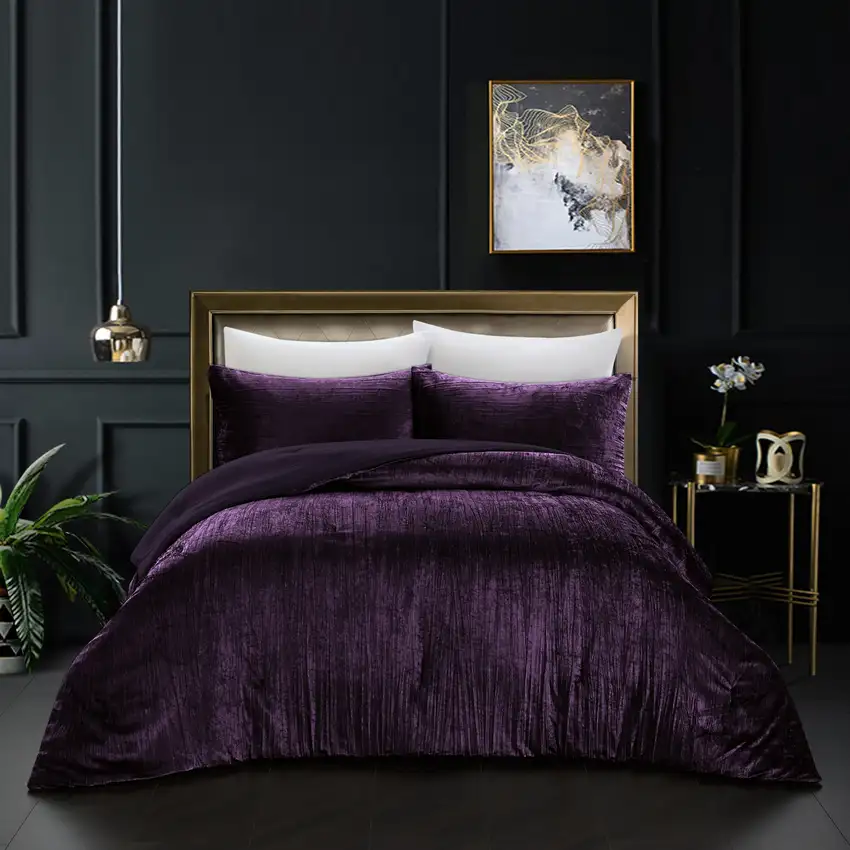Purple Queen Polyester 180 Thread Count Washable Down Comforter Set Photo 4