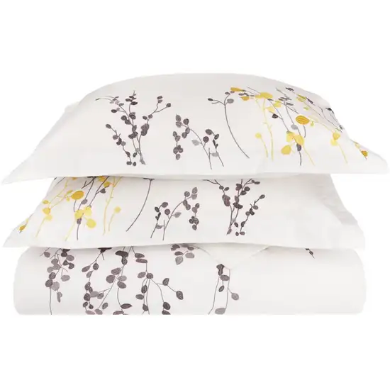 Purple and White Queen 100% Cotton 200 Thread Count Washable Duvet Cover Set Photo 1