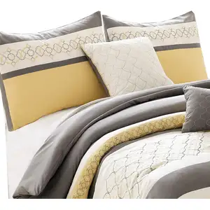 Photo of Quatrefoil Print King Size 7 Piece Fabric Comforter Set