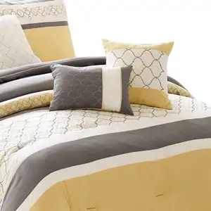 Photo of Quatrefoil Print Queen Size 7 Piece Fabric Comforter Set