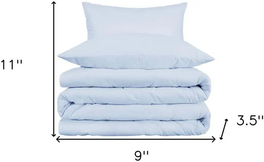 Light Blue Queen Cotton Blend 1000 Thread Count Washable Duvet Cover Set Photo 7
