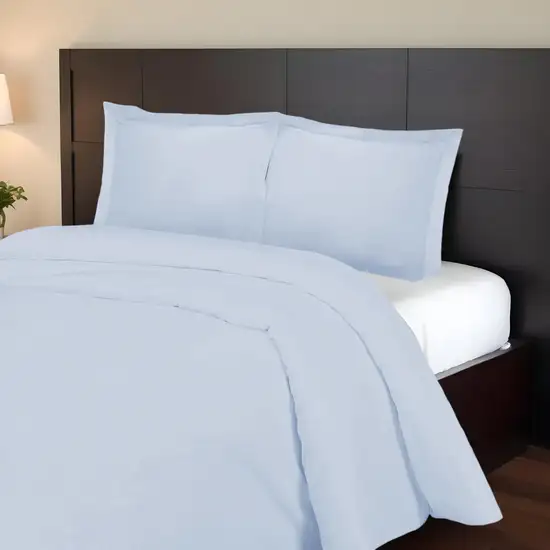 Light Blue Queen Cotton Blend 1000 Thread Count Washable Duvet Cover Set Photo 1