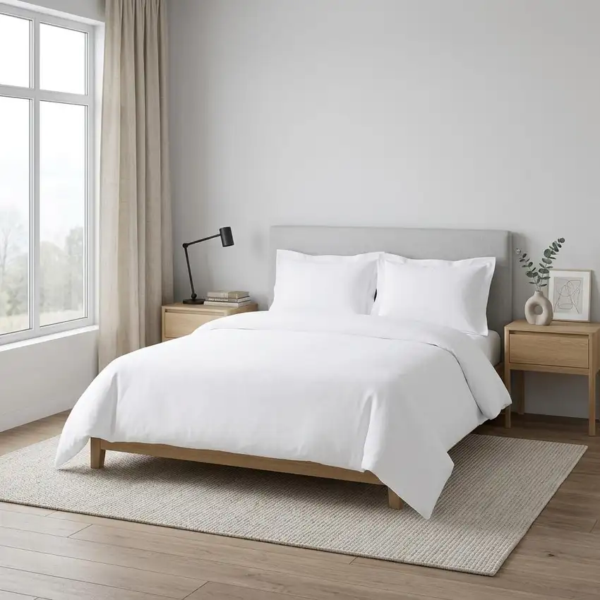 White Queen Cotton Blend 1000 Thread Count Washable Duvet Cover Set Photo 1