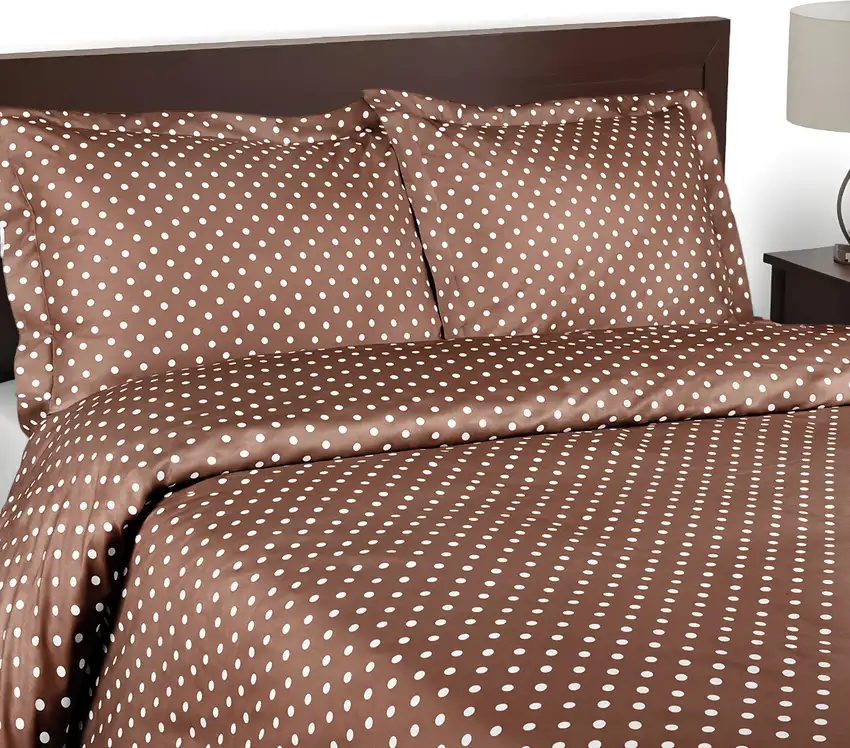 Taupe Queen Cotton Blend 600 Thread Count Washable Duvet Cover Set Photo 1
