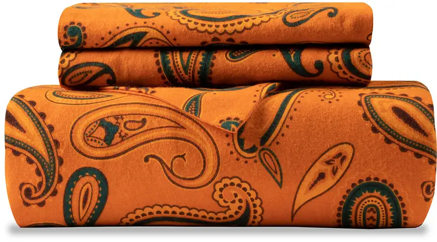 Blue and Orange Queen Cotton Blend 0 Thread Count Washable Duvet Cover Set Photo 3