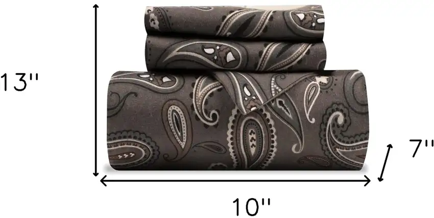 Charcoal Queen Cotton Blend 0 Thread Count Washable Duvet Cover Set Photo 7
