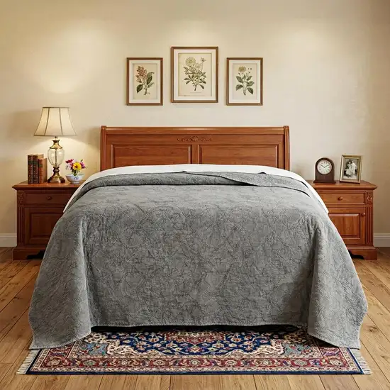 Gray Damask Queen Quilt Photo 1