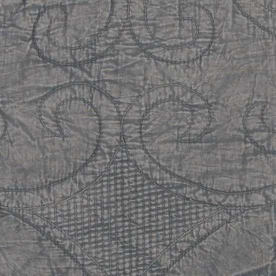 Gray Damask Queen Quilt Photo 3