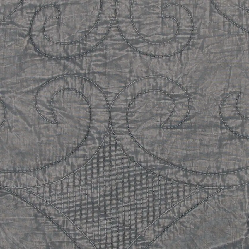 Gray Damask Queen Quilt Photo 3