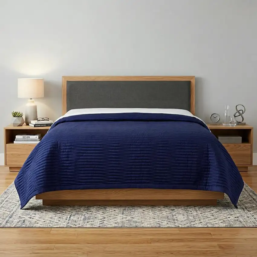 Indigo Geometric Queen Quilt Photo 1
