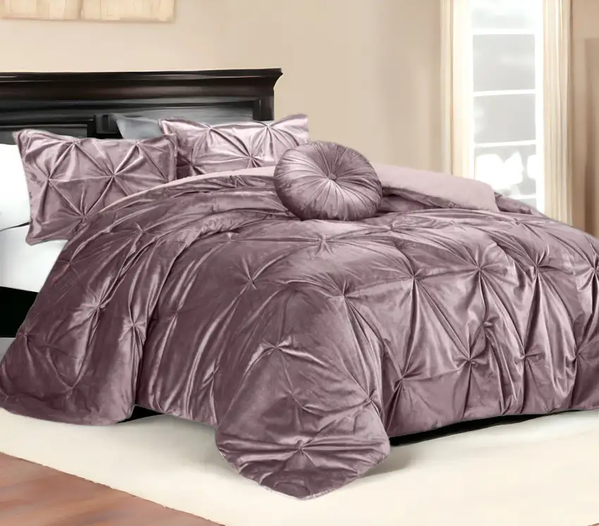 Blush Queen Polyester 130 Thread Count Washable Down Comforter Set Photo 1