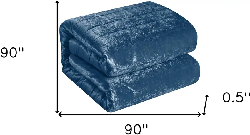 Navy Blue Queen Polyester 180 Thread Count Washable Down Comforter Set Photo 9