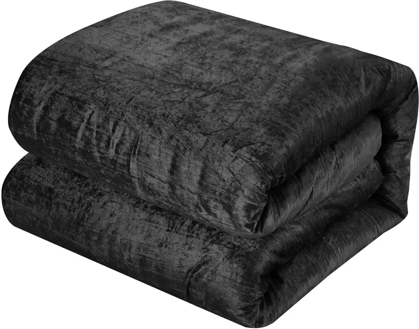 Black Queen Polyester 180 Thread Count Washable Down Comforter Set Photo 5