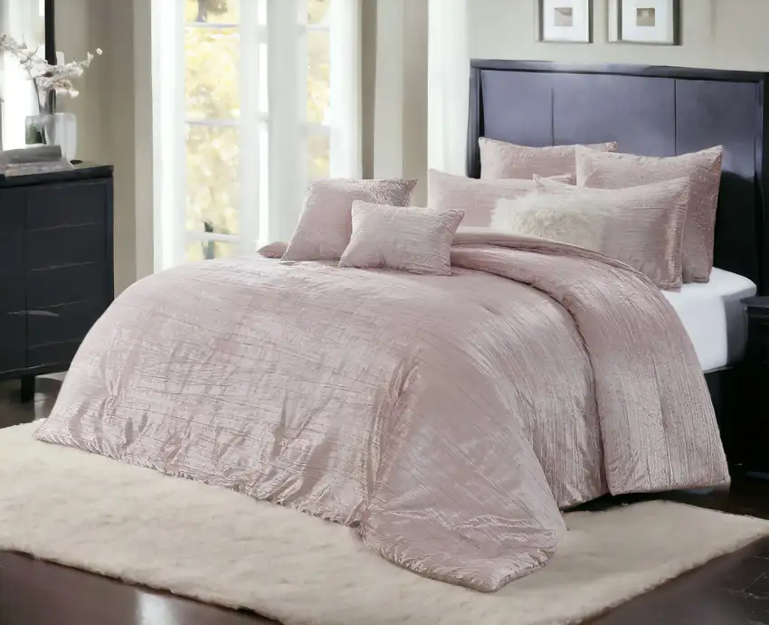 Blush Queen Polyester 220 Thread Count Washable Down Comforter Set Photo 1