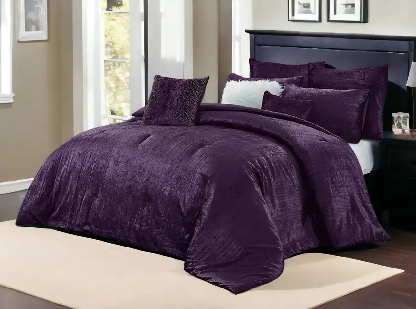 Purple Queen Polyester 220 Thread Count Washable Down Comforter Set Photo 1