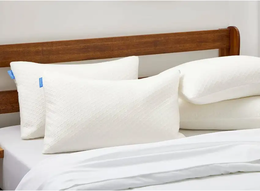 Queen Shredded Memory Foam Pillow with Luxury Soft Cool Bamboo Breathable Cover Photo 3