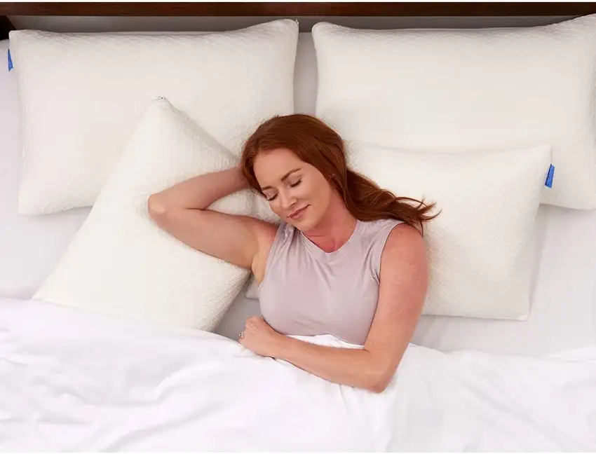 Queen Shredded Memory Foam Pillow with Luxury Soft Cool Bamboo Breathable Cover Photo 2
