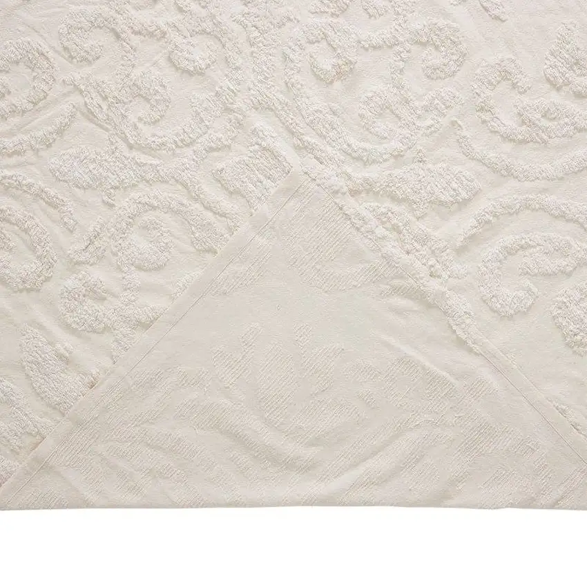 Queen Size 100-Percent Cotton Chenille 3-Piece Coverlet Bedspread Set in Ivory Photo 5